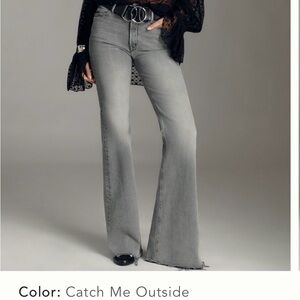 MOTHER Gray Flare Jeans (Doozy Sneak Fray), size 32